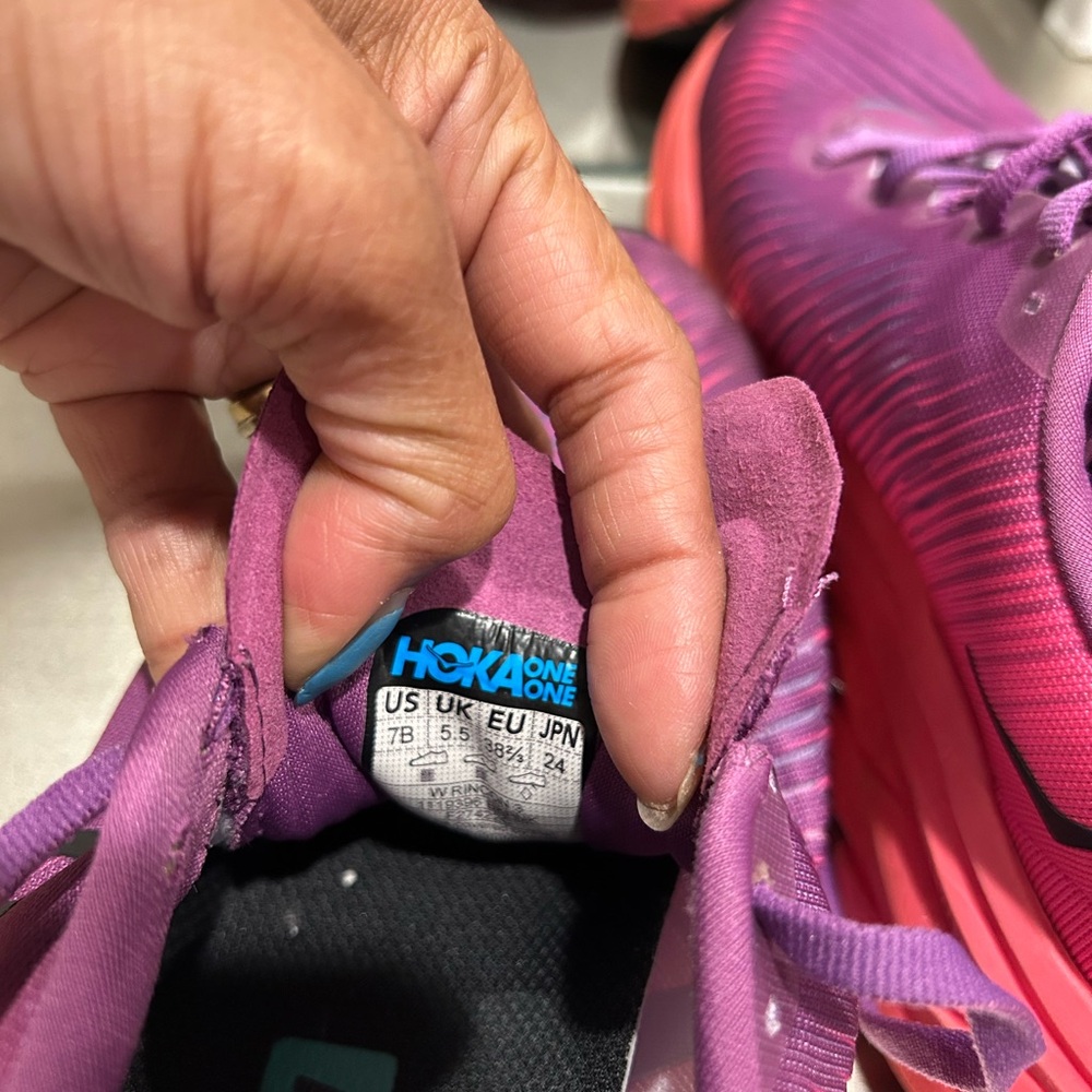Hoka Rincon 3 Women's Pink and Purple Cushioning Running Shoes - Picture 7 of 14